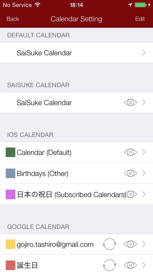 Calendar Setting